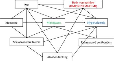 The Mediation Effect of Body Composition on the Association Between Menopause and Hyperuricemia: Evidence From China National Health Survey